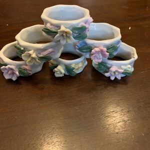 Set of 6 vintage ceramic napkin rings